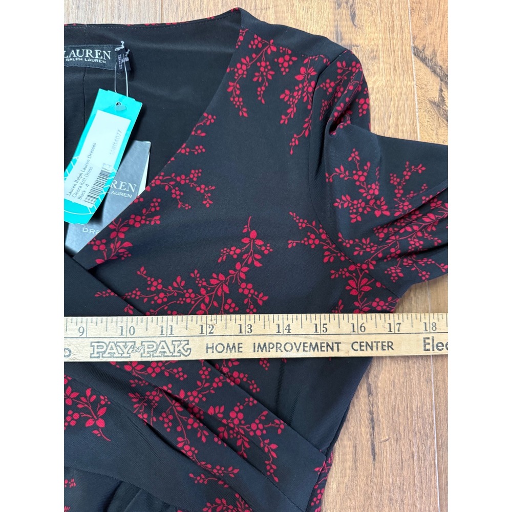 NEW Lauren Ralph Lauren Women 4 Cleora Dress Floral Faux Wrap Career Office Work - Picture 6 of 6